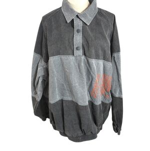 OP Ocean Pacific Gray and Black Y2K Washed Button-Up Shirt